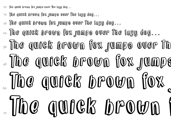 Brainfish Rush font waterfall